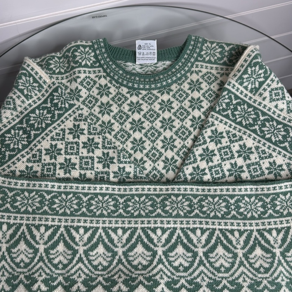 Dale of Norway Green and White Nordic Crewneck Sweater - Picture 5 of 5